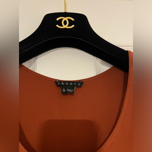 NWOT Theory Apala Double Georgette Silk Tank Top Shell size S petite SP Brown - Picture 4 of 6